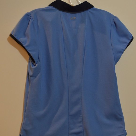 CHAMPION Sport wear 1/4 Short Sleeves Polo Shirt Blue M - Picture 3 of 4
